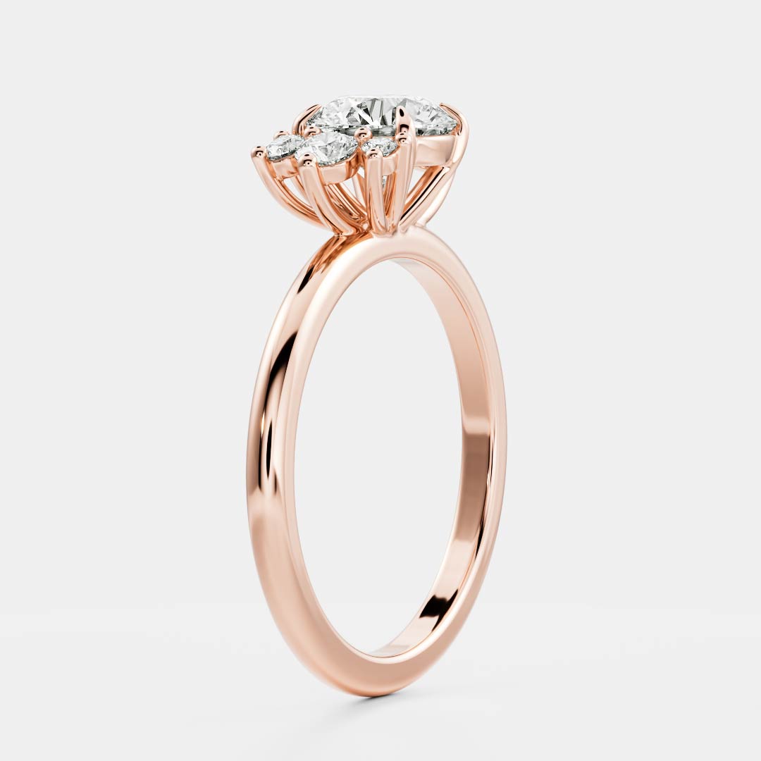 Cluster- 1.8 CT Round Moissanite Engagement RingCluster- 1.8 CT Round Moissanite Engagement Ring - Lifestyle