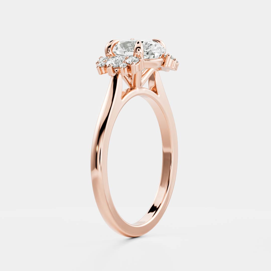 Cluster- 3.3 CT Oval Moissanite Engagement RingCluster- 3.3 CT Oval Moissanite Engagement Ring - Lifestyle