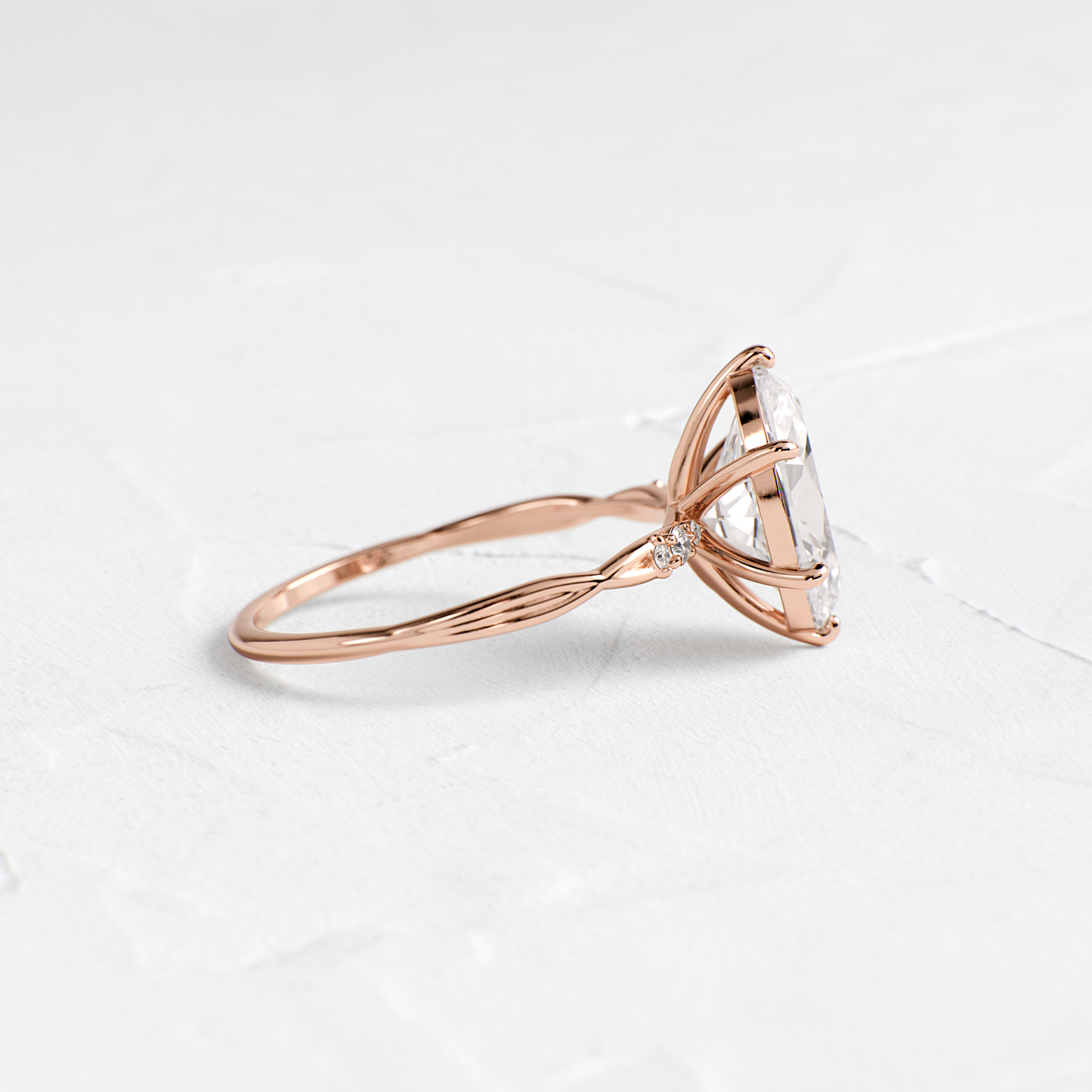 Criss Cross-Oval Lab Grown Diamond Engagement Ring - On model