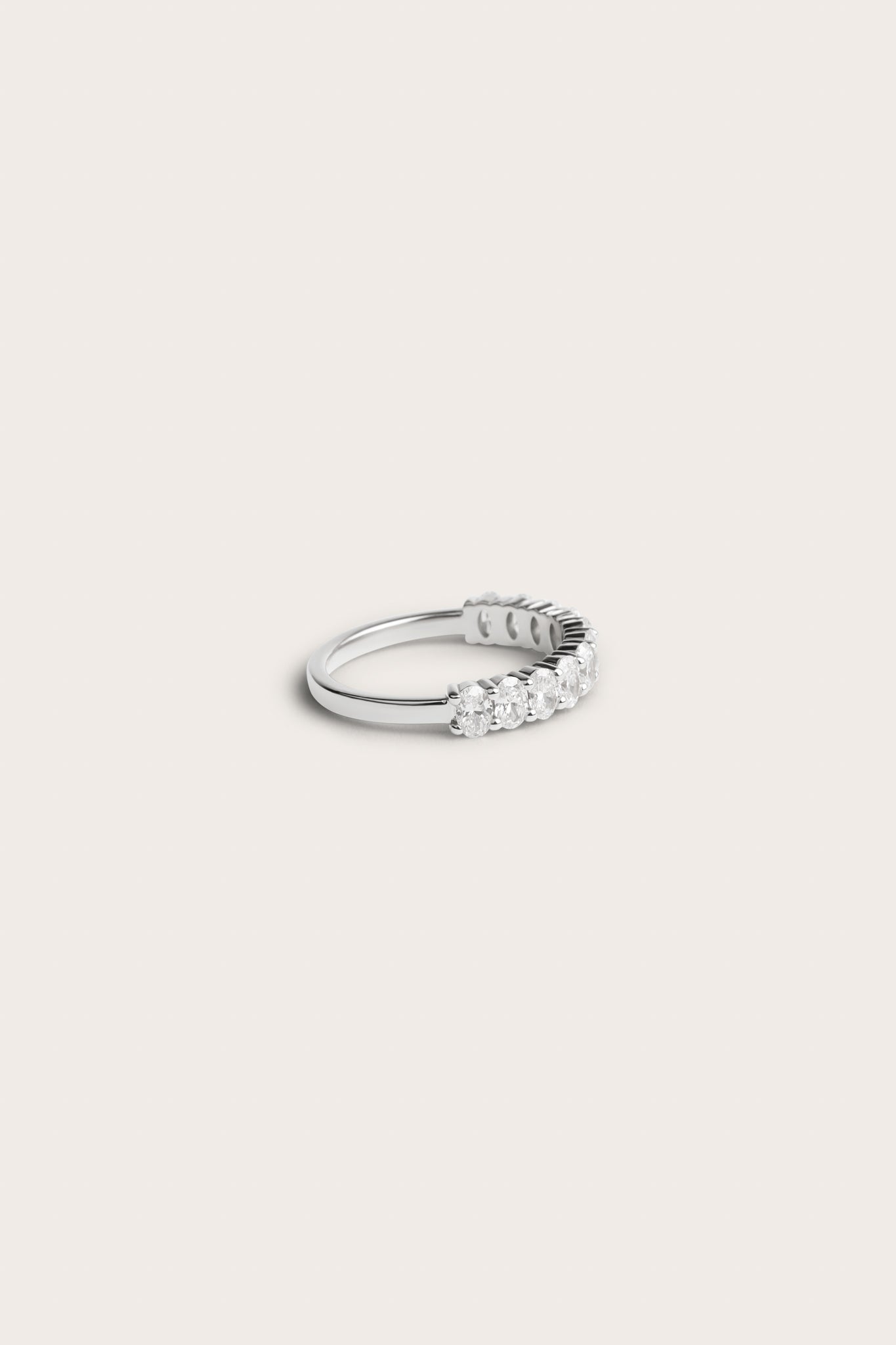Half Eternity- 1.2 CT Oval Lab Grown Diamond Wedding BandHalf Eternity- 1.2 CT Oval Lab Grown Diamond Wedding Band - Side view