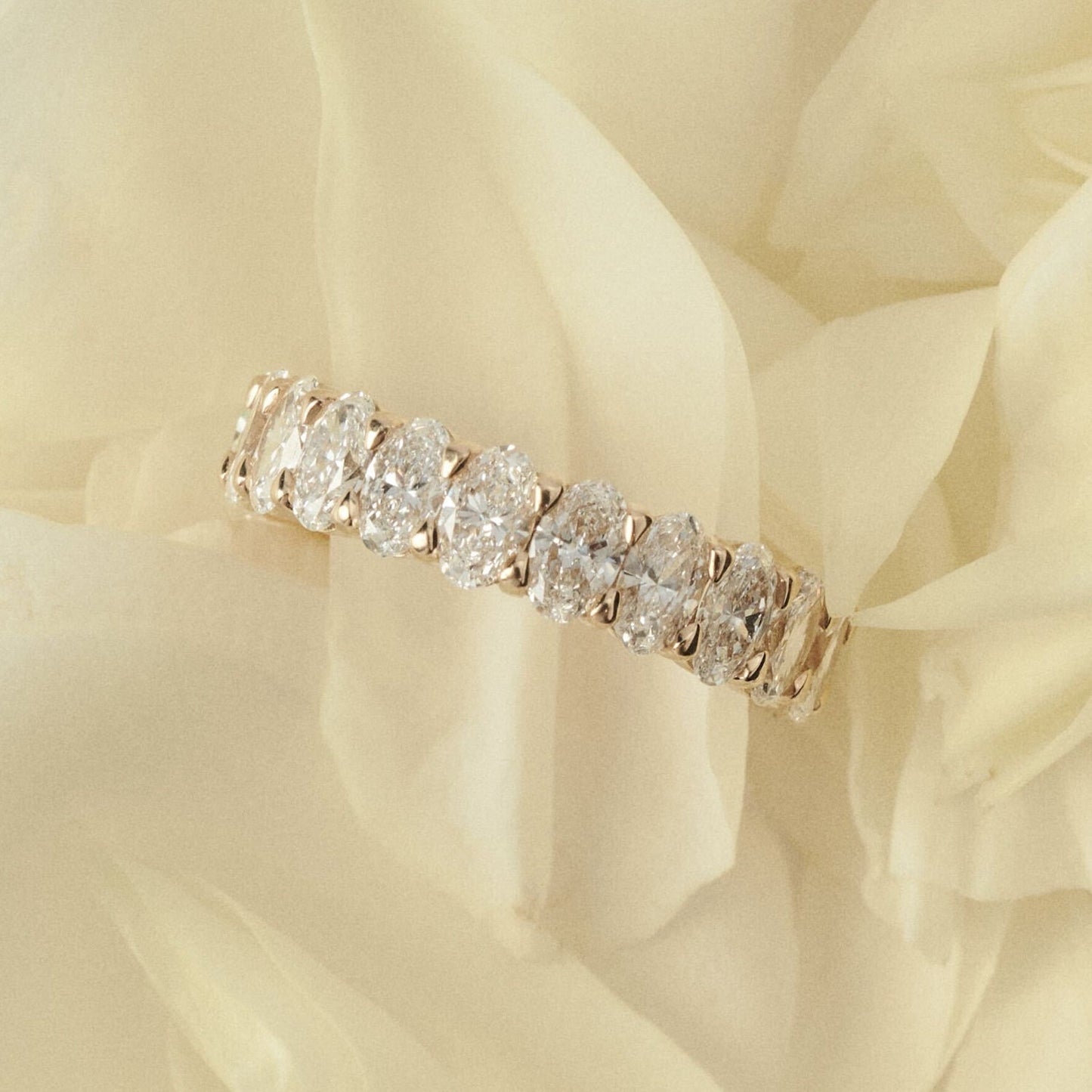 Half Eternity- 1.6 CT Oval Lab Grown Diamond Wedding BandHalf Eternity- 1.6 CT Oval Lab Grown Diamond Wedding Band - Back view