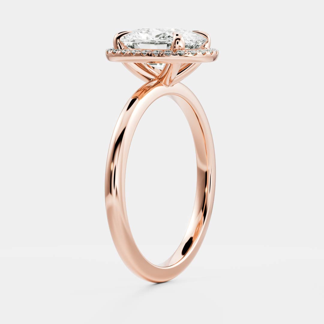 Halo-2.0 CT Elongated Cushion Moissanite Engagement RingHalo-2.0 CT Elongated Cushion Moissanite Engagement Ring - On model