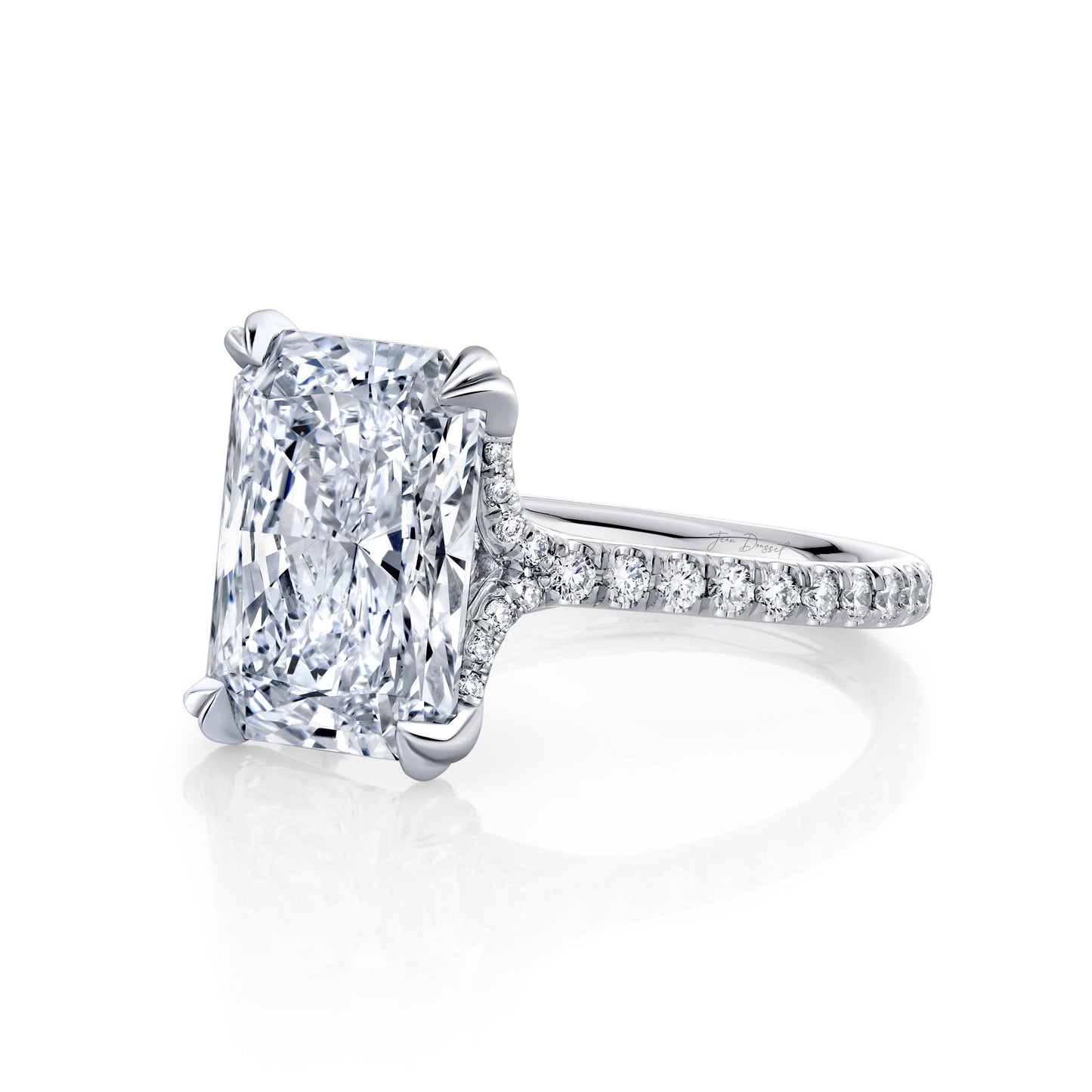 Elle Radiant Solitaire Lab Diamond Engagement Ring - view 12