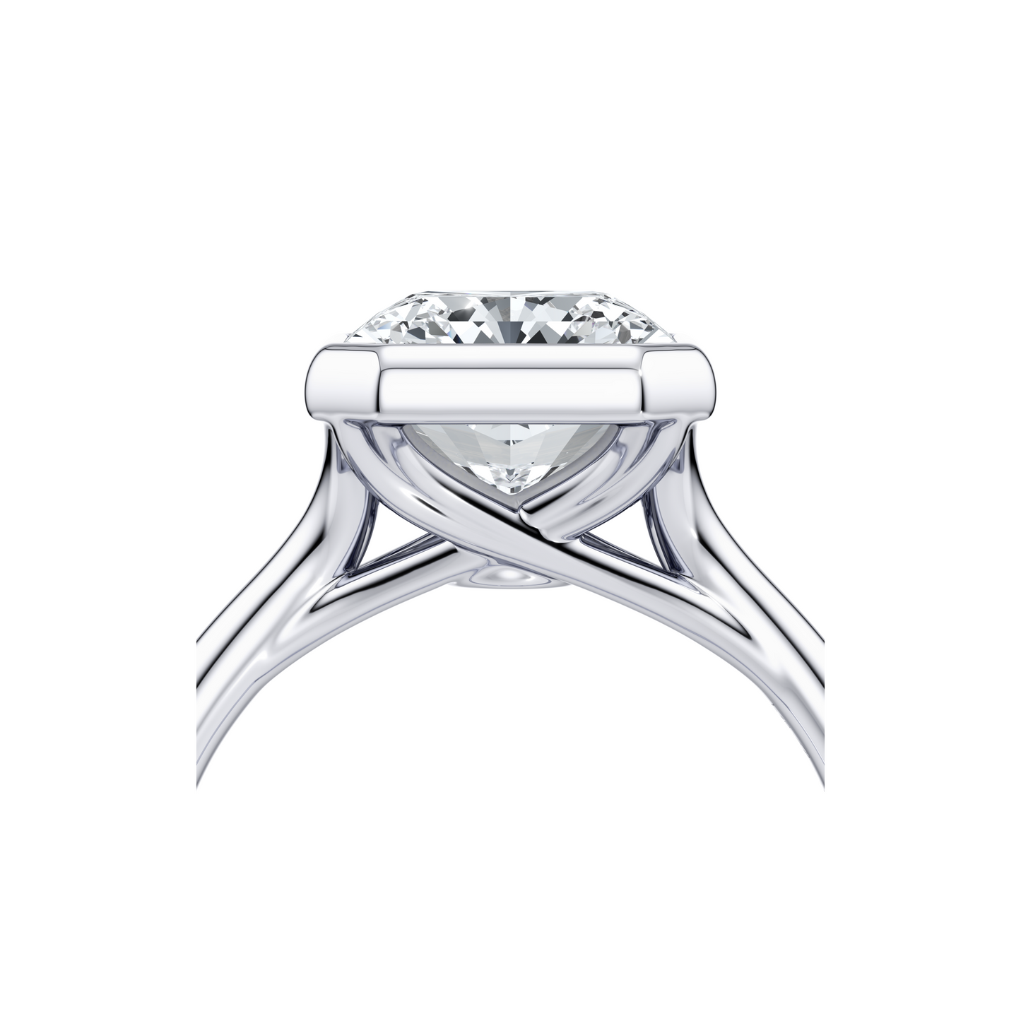 Elle Radiant Bezel Lab Diamond Engagement Ring - view 4