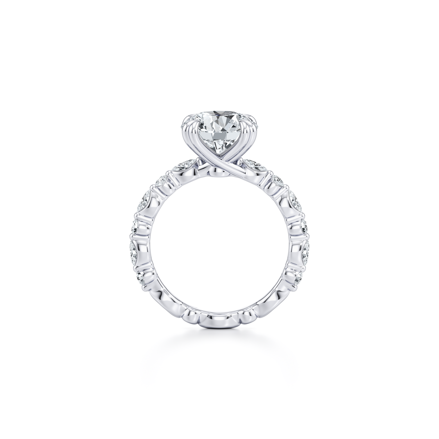 Vivienne Round Cut Lab Diamond Engagement Ring - view 3