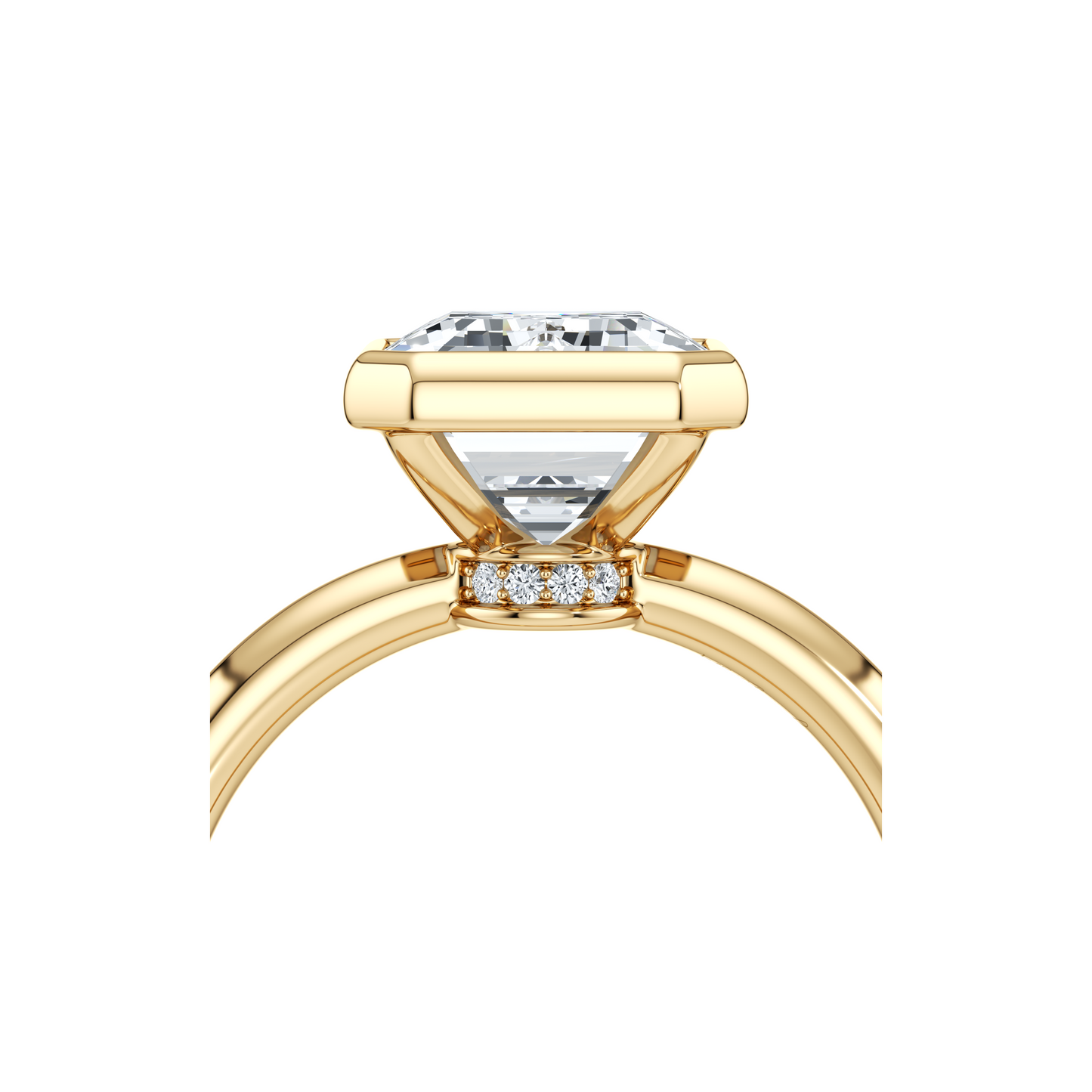 Audrey Emerald Bezel Lab Diamond Engagement Ring - view 4