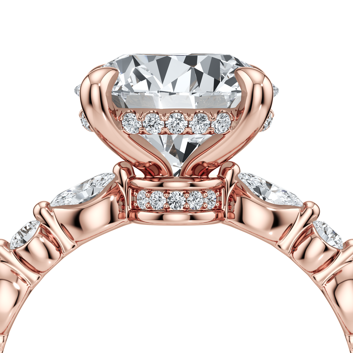 Vivienne Heritage Round Solitaire Lab Diamond Engagement Ring - view 12