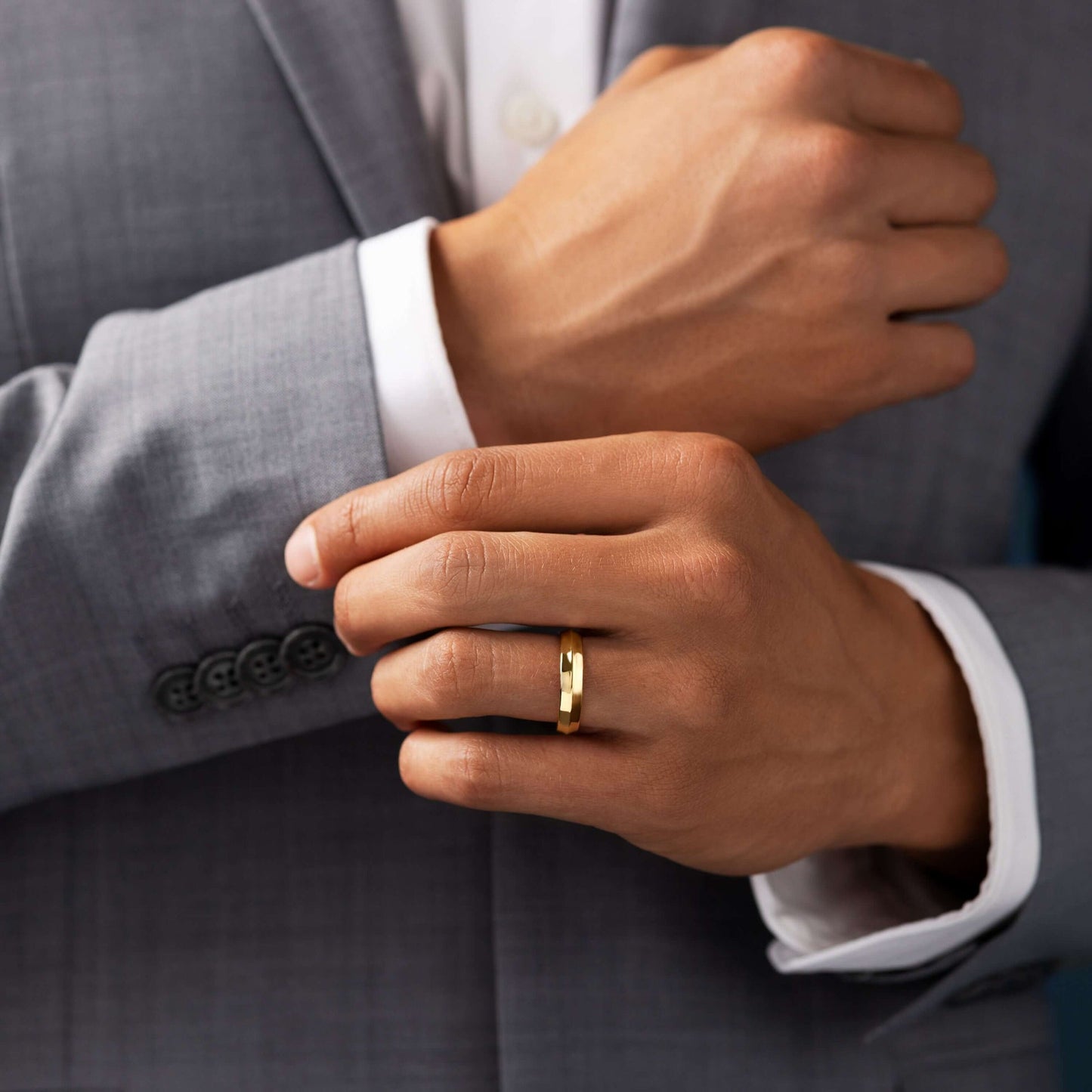 Soft Bevel- Men's Wedding BandSoft Bevel- Men's Wedding Band - Side view