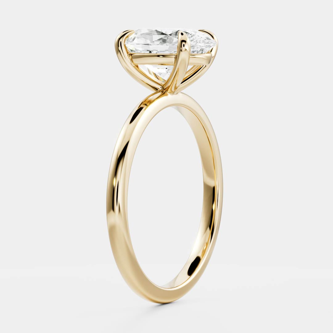 Solitaire- 1.5 CT Oval Moissanite Engagement RingSolitaire- 1.5 CT Oval Moissanite Engagement Ring - Front view