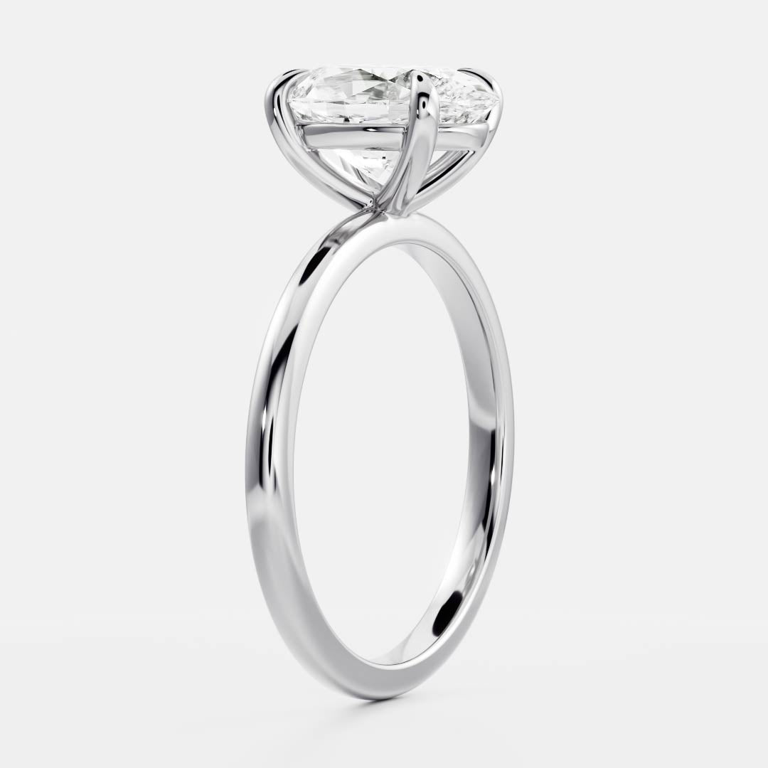 Solitaire- 2.3 CT Oval Moissanite Engagement RingSolitaire- 2.3 CT Oval Moissanite Engagement Ring - Front view