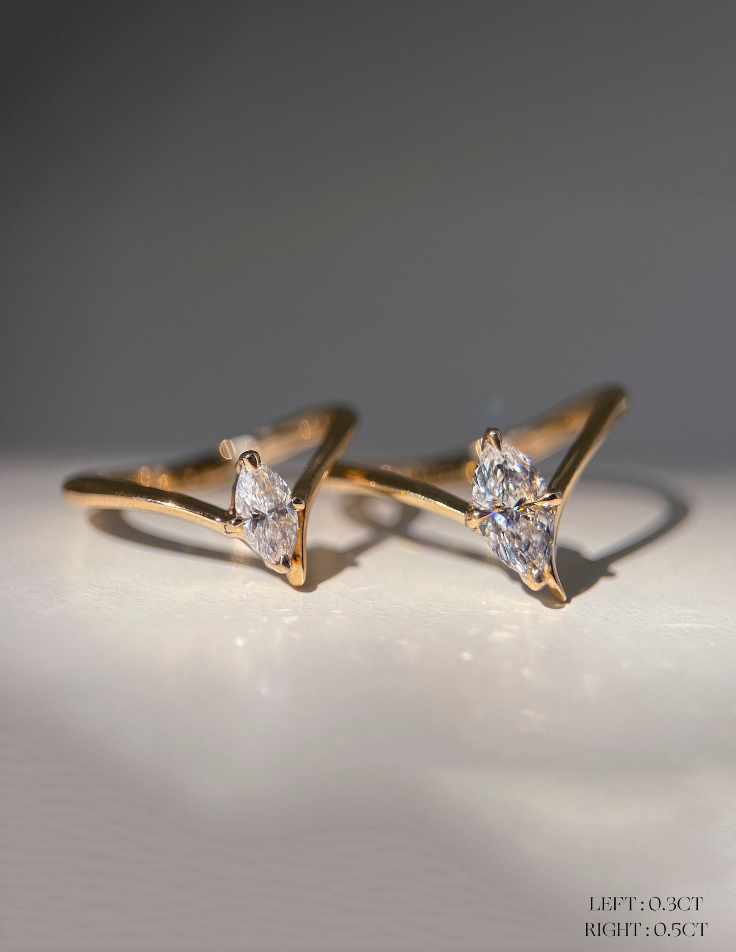 Solitaire Asymmetrical Band-Marquise Lab Grown Diamond Engagement Ring - Lifestyle