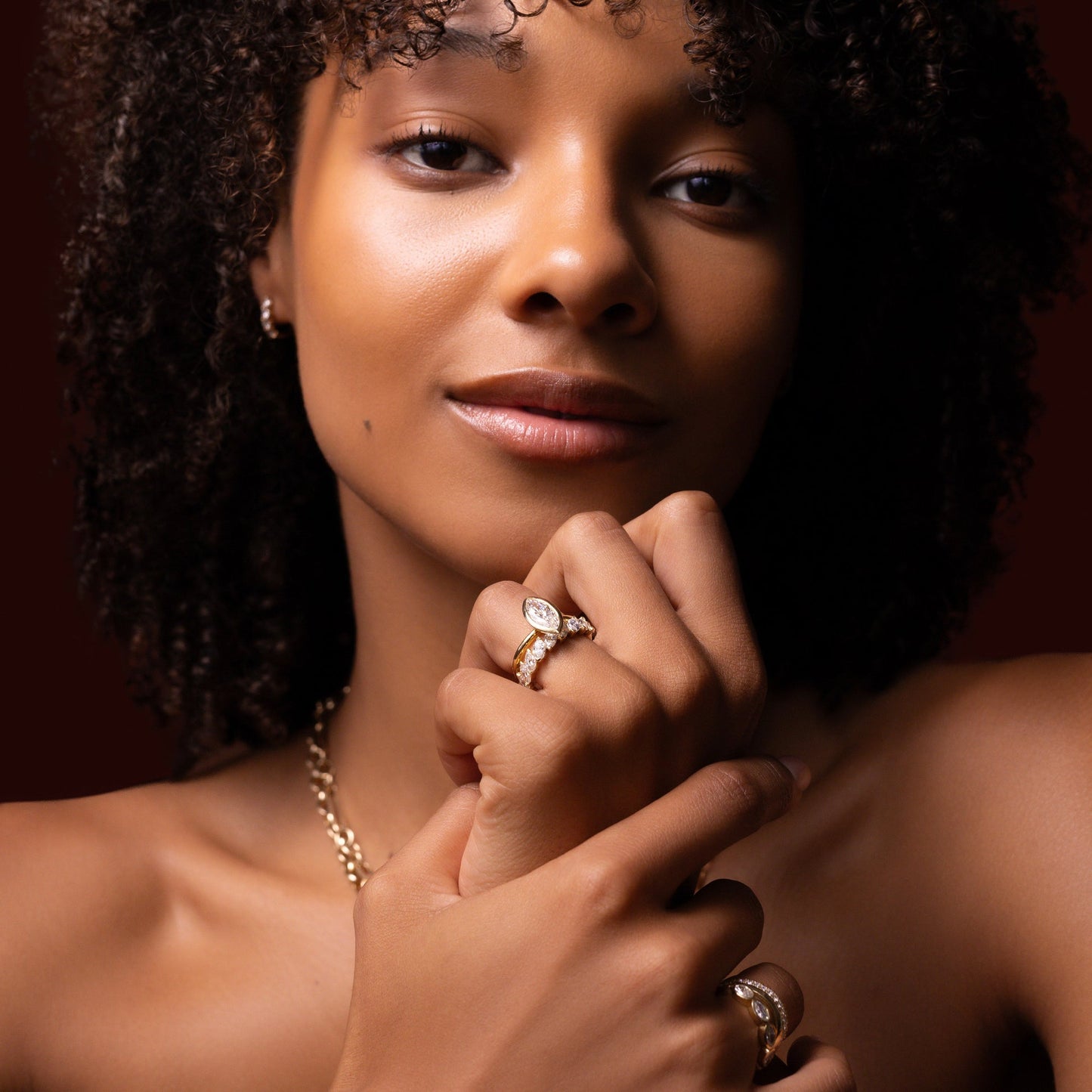 Solitaire Bezel- 1.5 CT Marquise Moissanite Engagement RingSolitaire Bezel- 1.5 CT Marquise Moissanite Engagement Ring - Detail view