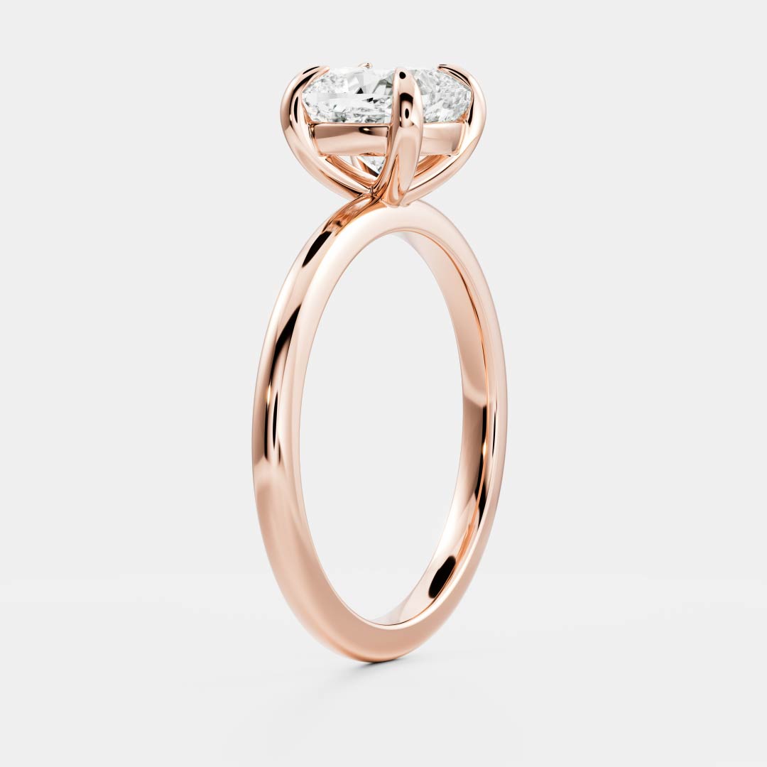 Solitaire-Cushion Lab Grown Diamond Engagement Ring - On model