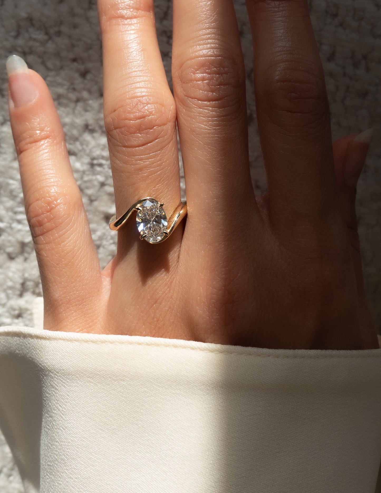 Solitaire Rapture-Oval Lab Grown Diamond Engagement Ring - Back view