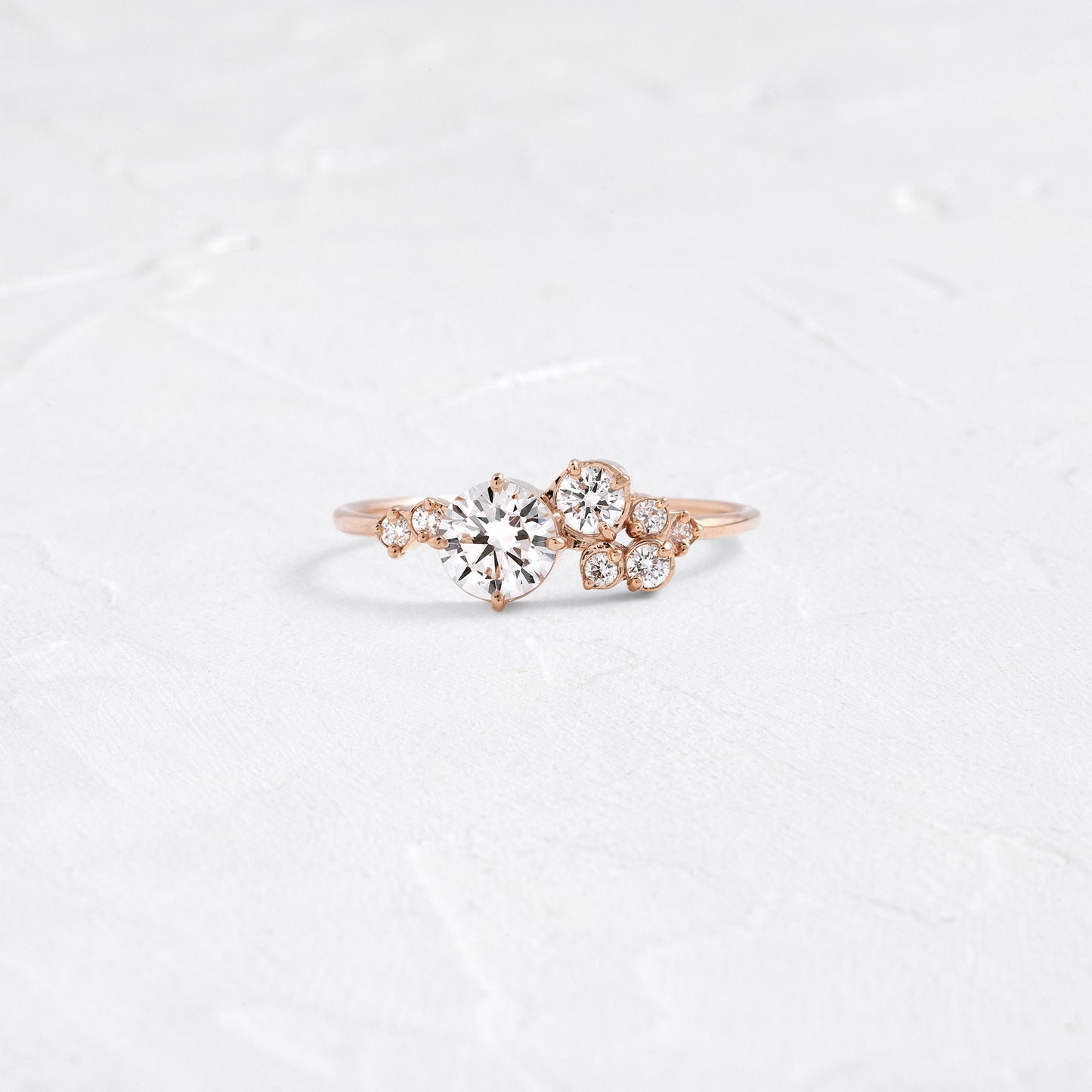 Bezel & Cluster Style-Round Lab Grown Diamond Engagement Ring - Lifestyle