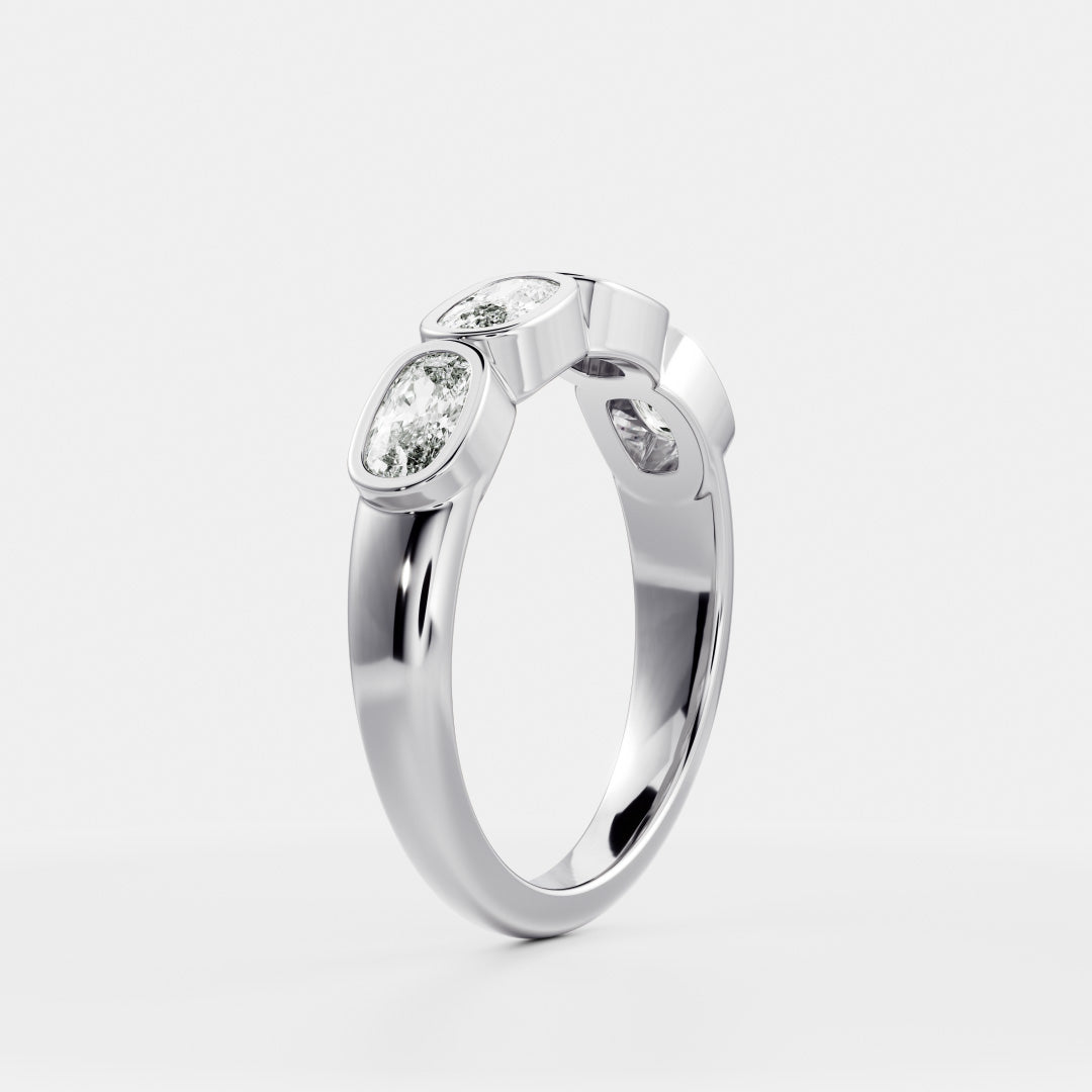 Bezel Half Eternity- 2.50 CT Cushion Lab Grown Diamond Wedding BandBezel Half Eternity- 2.50 CT Cushion Lab Grown Diamond Wedding Band - Detail view