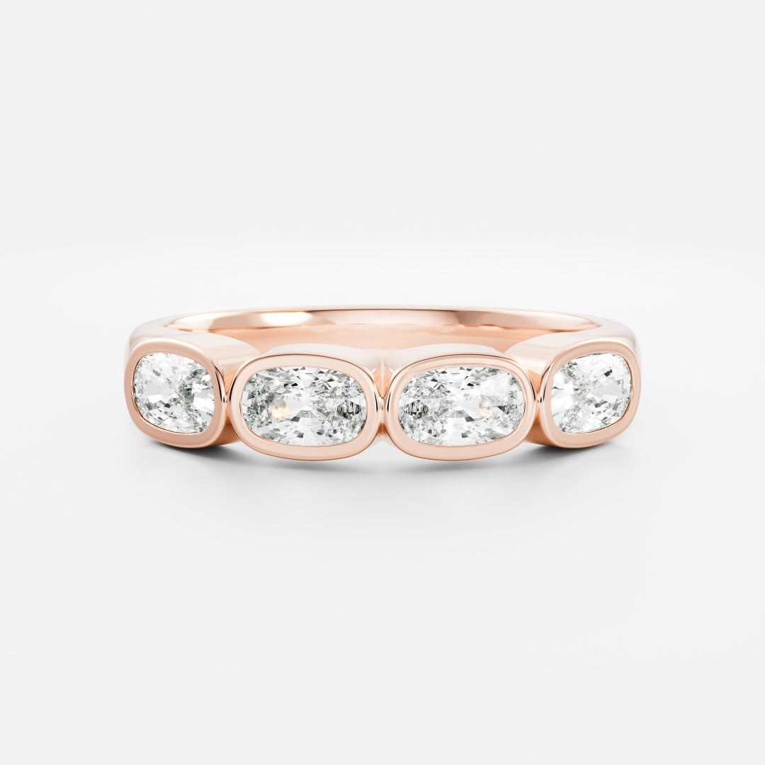Bezel Half Eternity- 2.50 CT Cushion Lab Grown Diamond Wedding BandBezel Half Eternity- 2.50 CT Cushion Lab Grown Diamond Wedding Band - Lifestyle