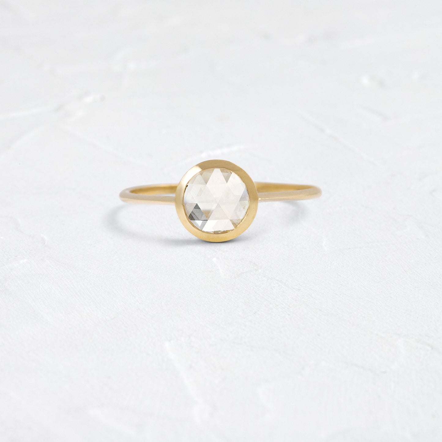 Bezel-Round Lab Grown Diamond Engagement Ring - Front view