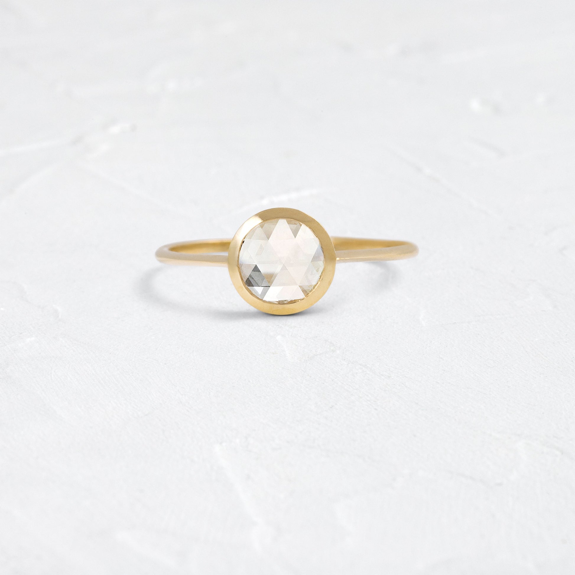 Bezel-Round Lab Grown Diamond Engagement Ring - Front view