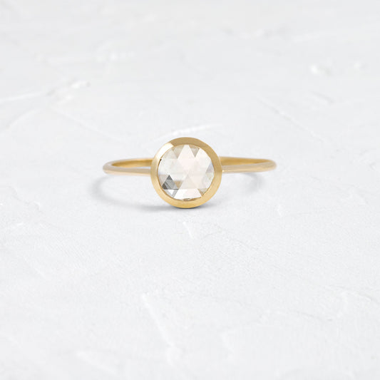Bezel-Round Lab Grown Diamond Engagement Ring - Front view