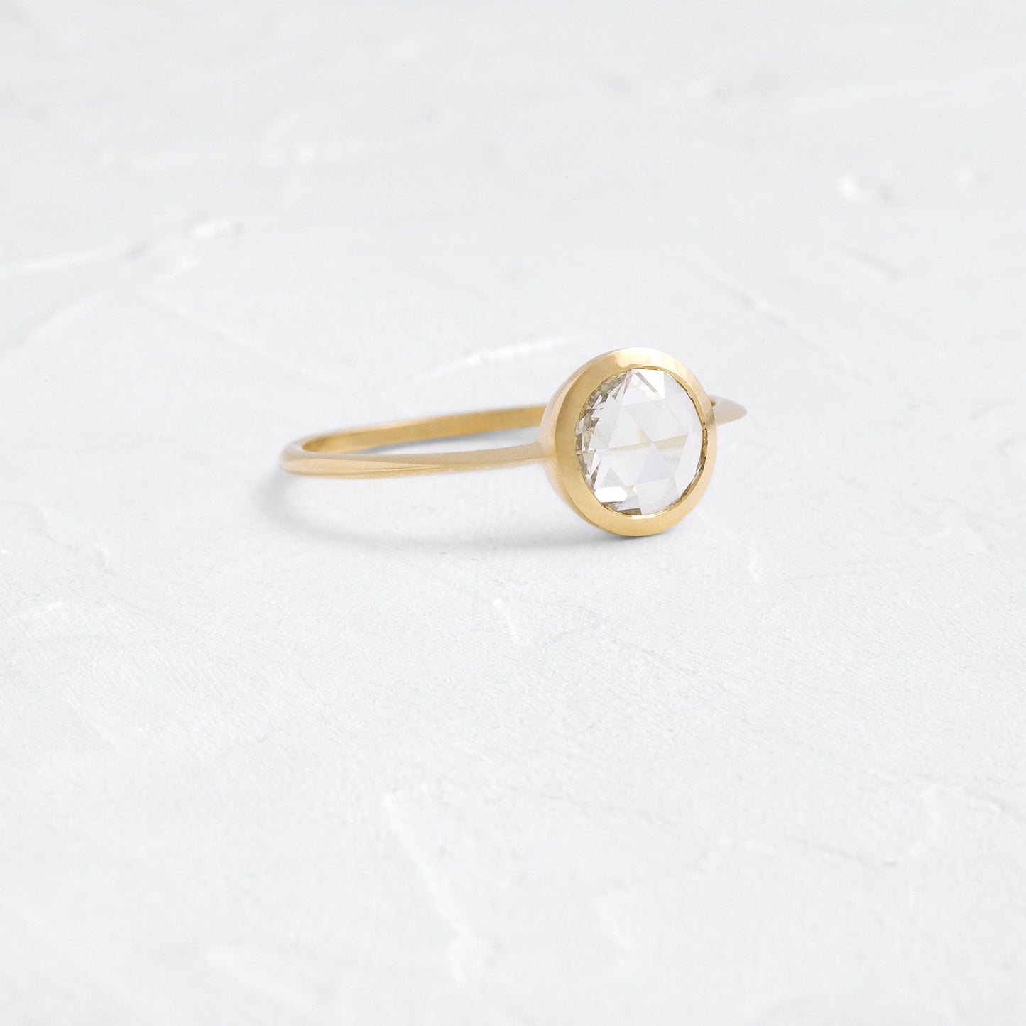 Bezel-Round Lab Grown Diamond Engagement Ring - Front view