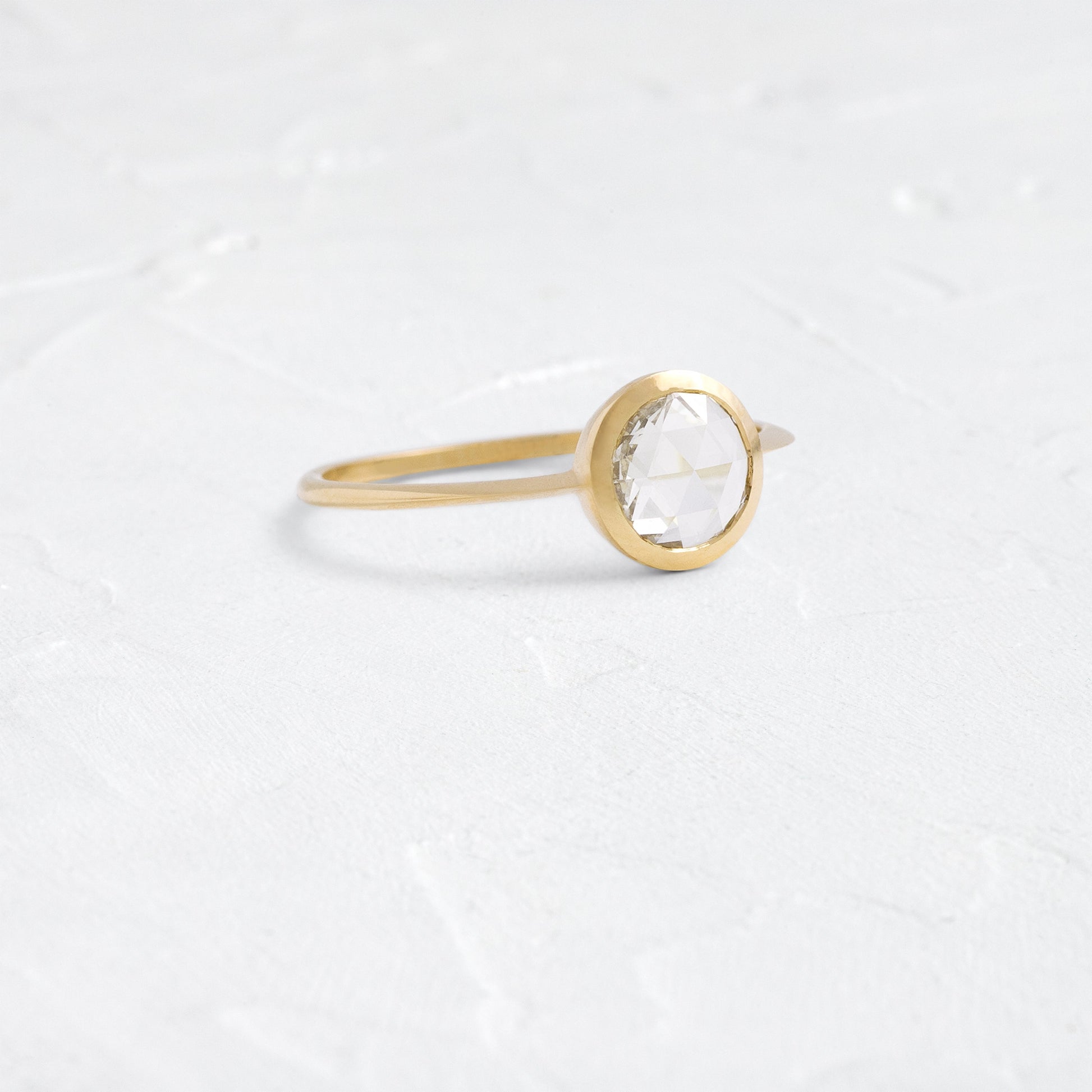 Bezel-Round Lab Grown Diamond Engagement Ring - Front view