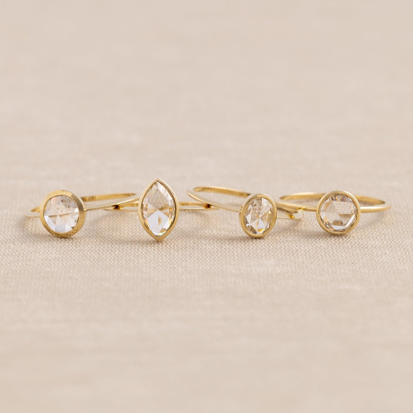 Bezel-Round Lab Grown Diamond Engagement Ring - On model