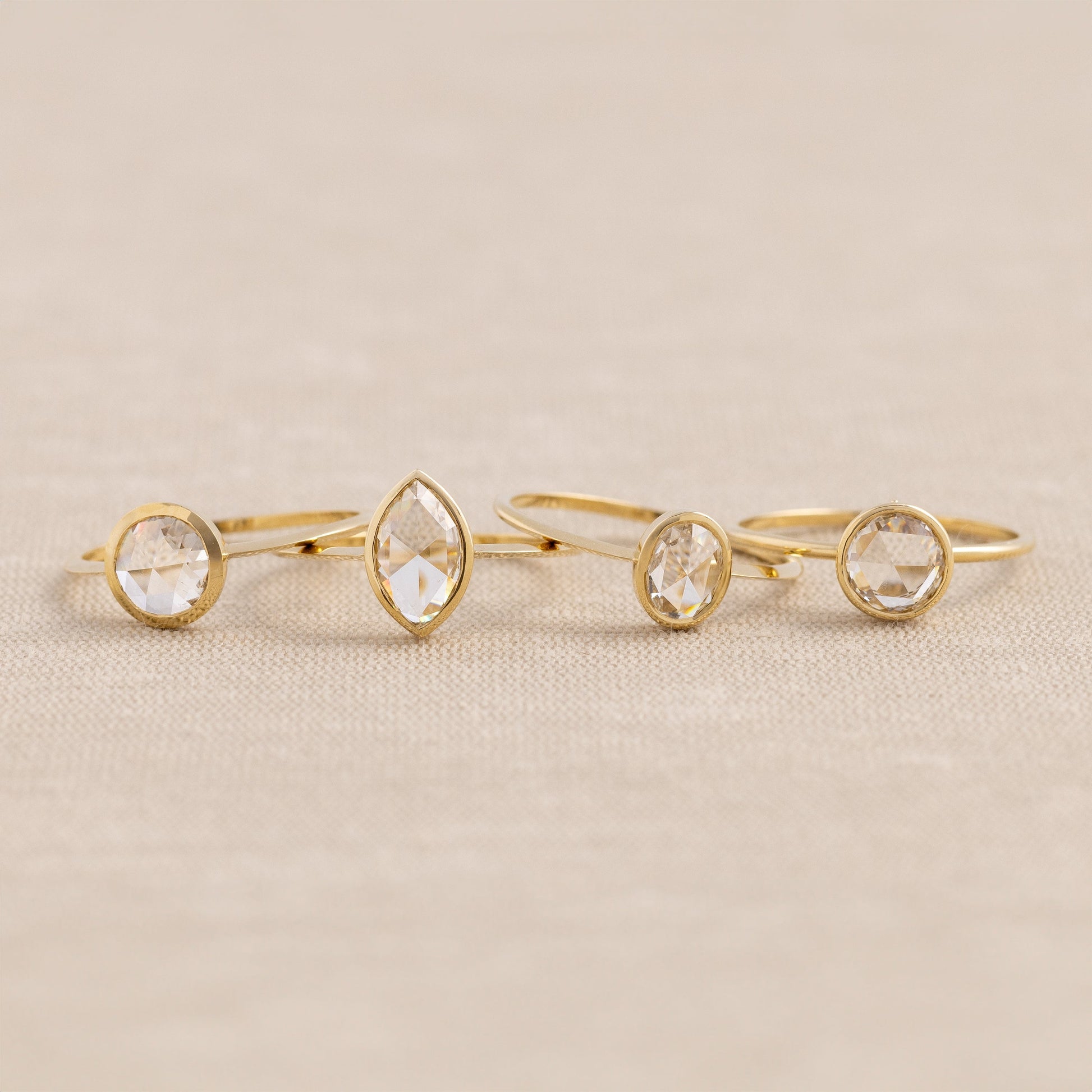Bezel-Round Lab Grown Diamond Engagement Ring - On model