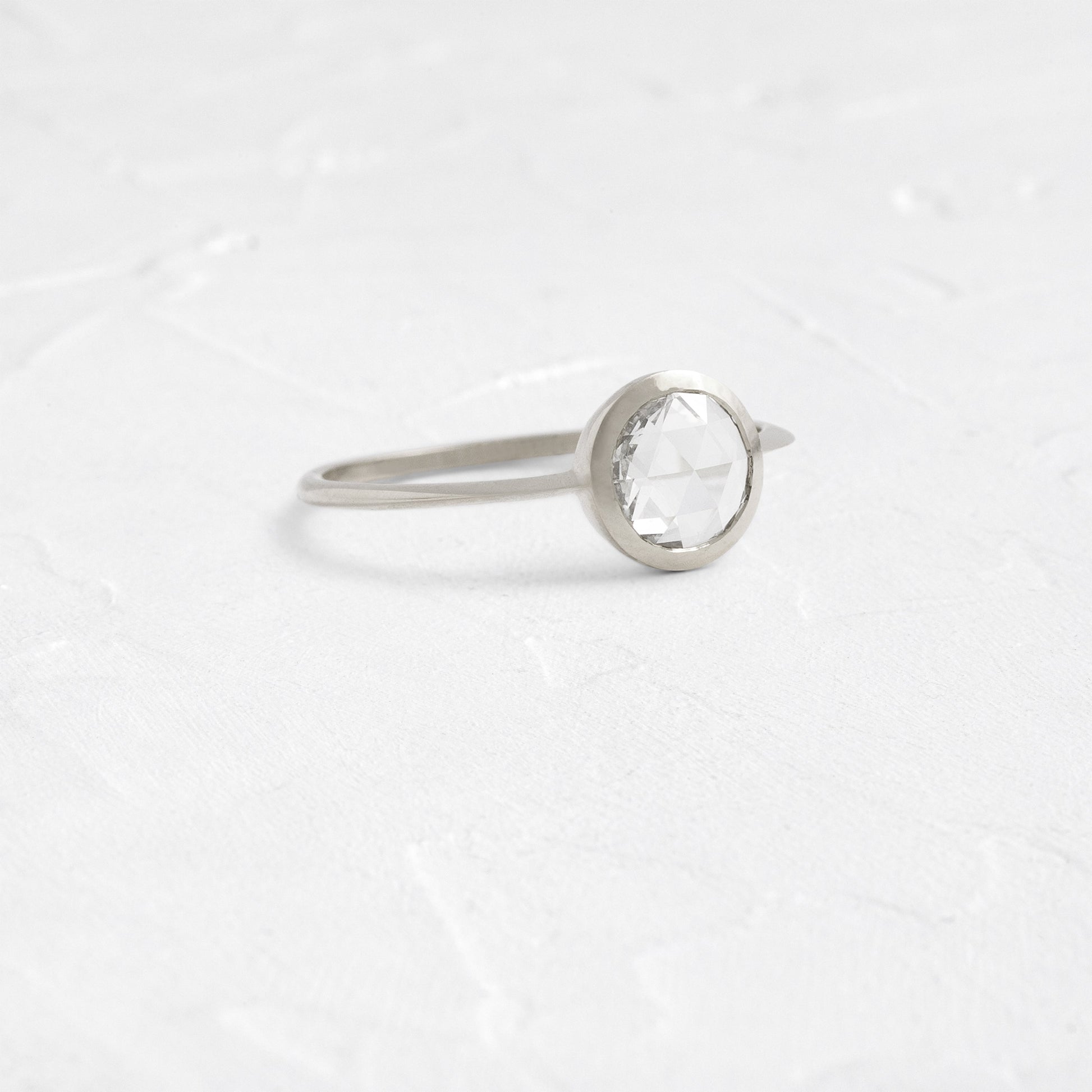 Bezel-Round Lab Grown Diamond Engagement Ring - Front view
