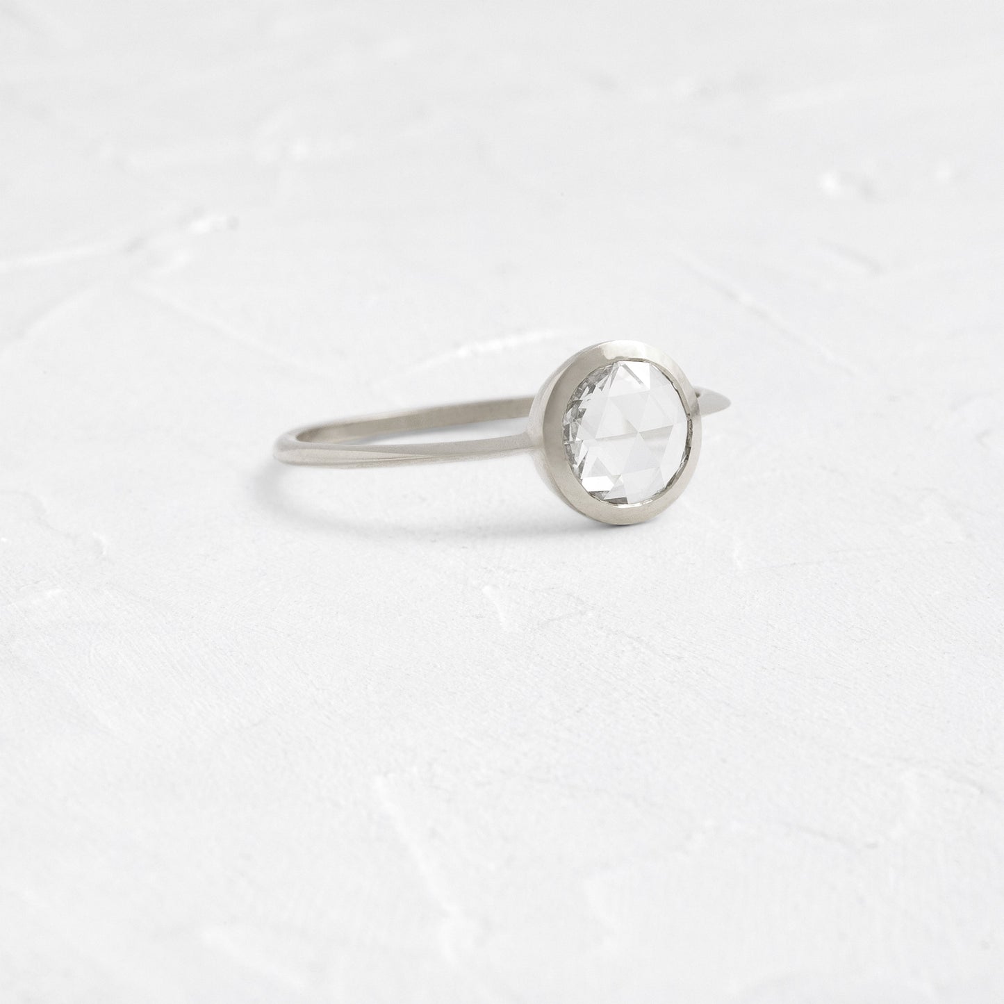 Bezel-Round Lab Grown Diamond Engagement Ring - Front view