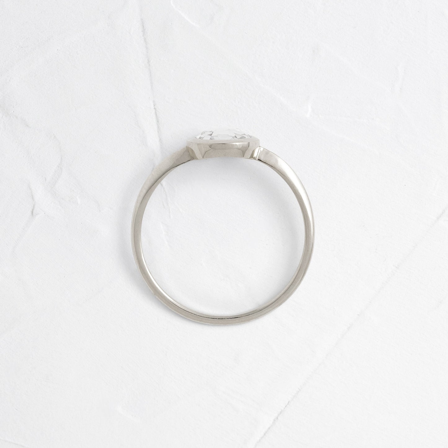 Bezel-Round Lab Grown Diamond Engagement Ring - Side view