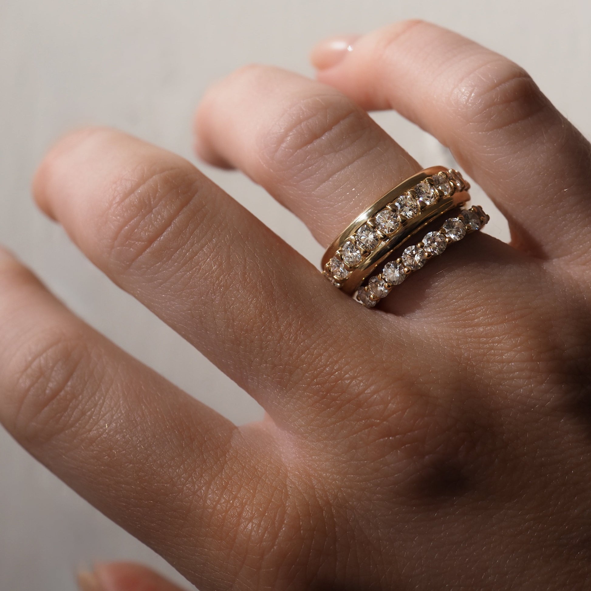 Bold Pave- 2.2 CT Round Lab Grown Diamond Wedding BandBold Pave- 2.2 CT Round Lab Grown Diamond Wedding Band - Side view