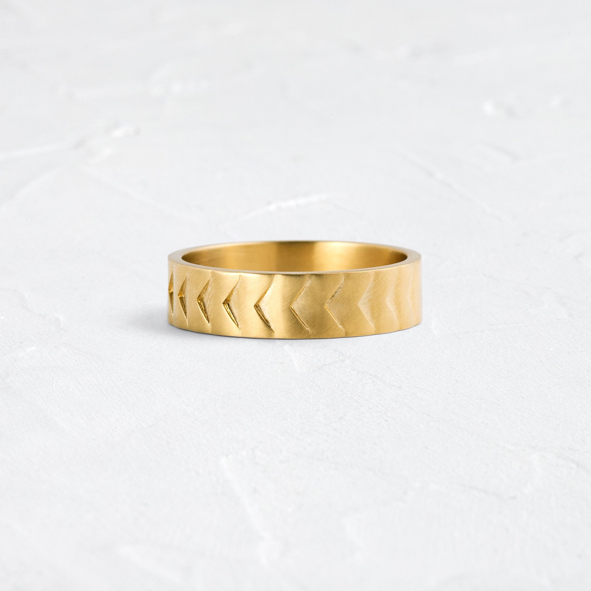 Chevron Cut Style- Men's Wedding BandChevron Cut Style- Men's Wedding Band - Front view