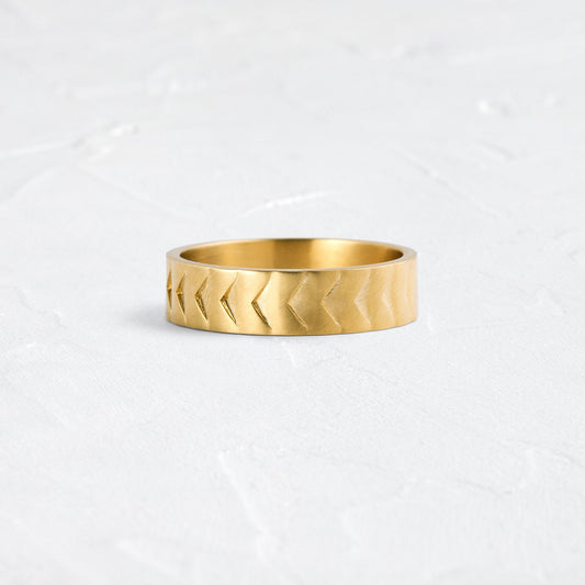 Chevron Cut Style- Men's Wedding BandChevron Cut Style- Men's Wedding Band - Front view