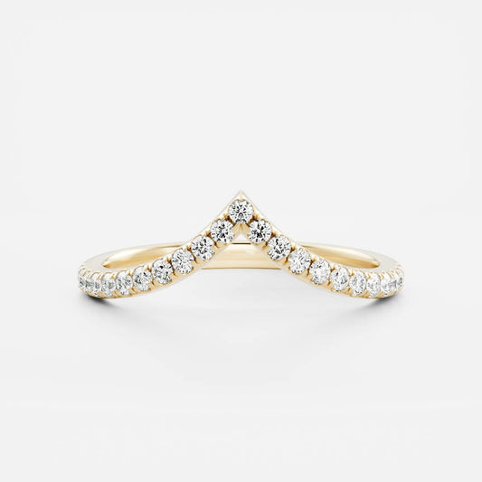Chevron Half Eternity- 0.58 CT Round Lab Grown Diamond Wedding BandChevron Half Eternity- 0.58 CT Round Lab Grown Diamond Wedding Band - Front view