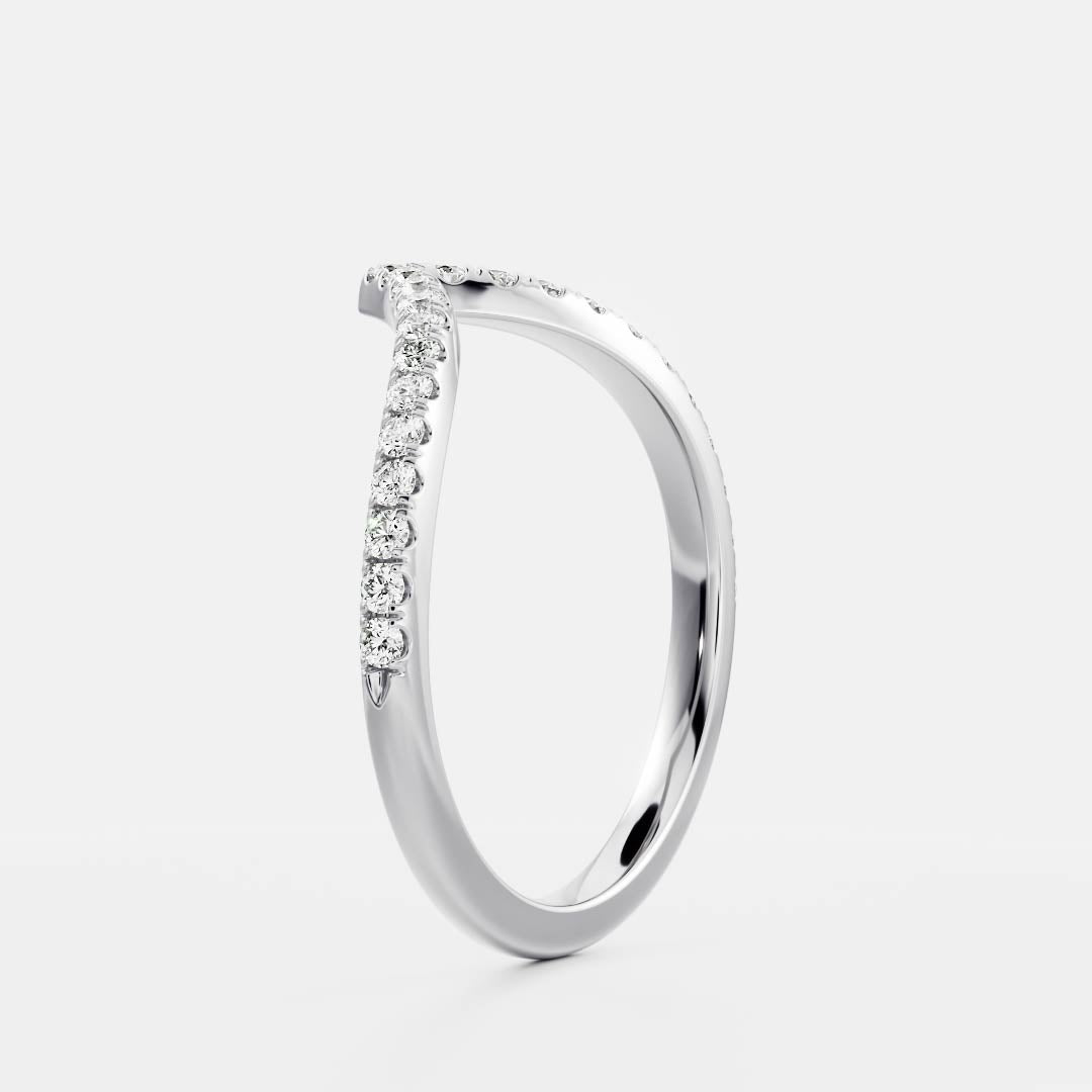 Chevron Half Eternity- 0.58 CT Round Lab Grown Diamond Wedding BandChevron Half Eternity- 0.58 CT Round Lab Grown Diamond Wedding Band - Detail view