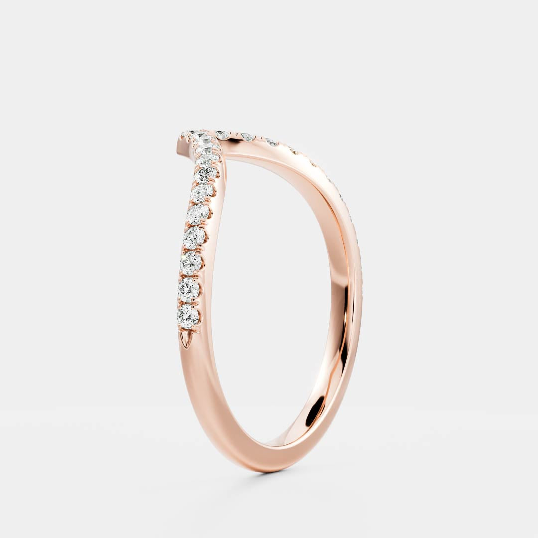 Chevron Half Eternity- 0.58 CT Round Lab Grown Diamond Wedding BandChevron Half Eternity- 0.58 CT Round Lab Grown Diamond Wedding Band - Lifestyle