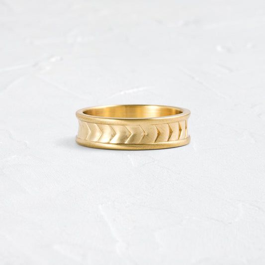 Chevron Style With Edges- Men's Wedding BandChevron Style With Edges- Men's Wedding Band - Front view