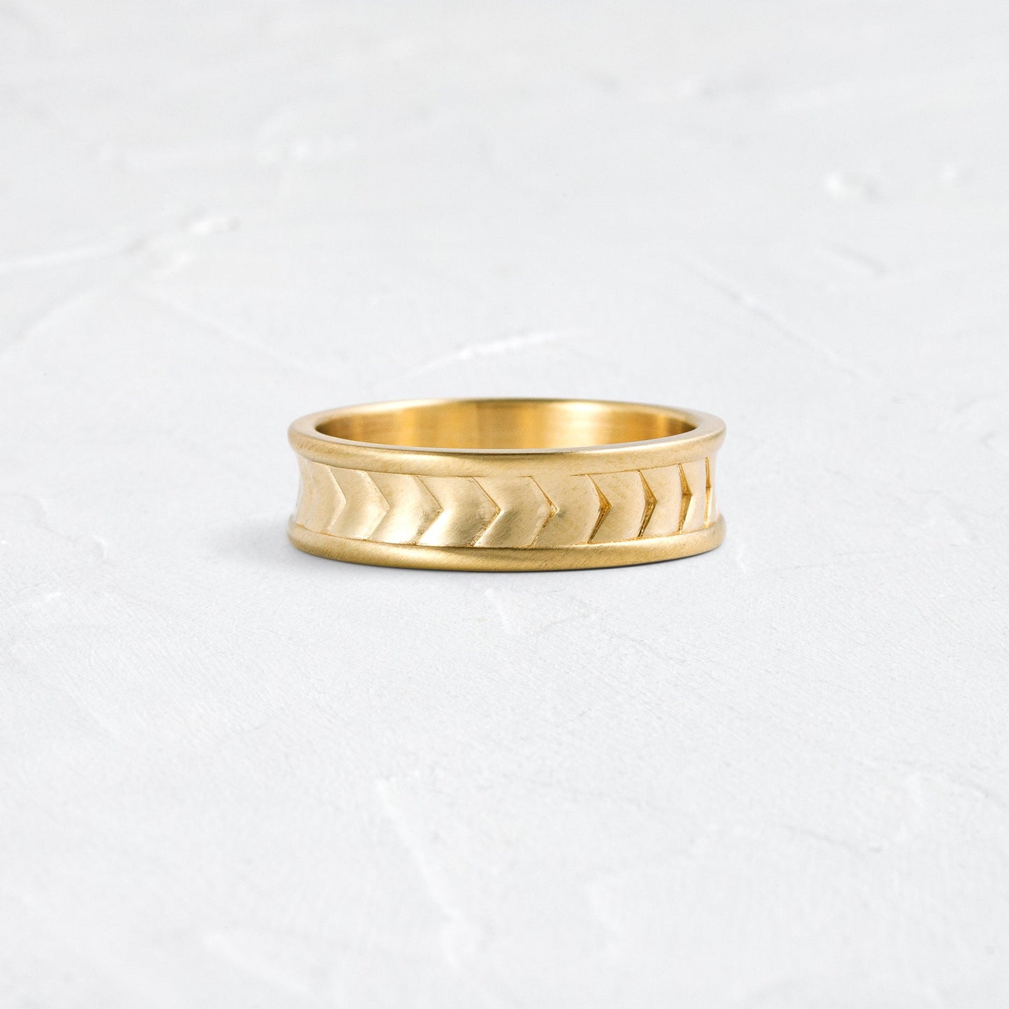 Chevron Style With Edges- Men's Wedding BandChevron Style With Edges- Men's Wedding Band - Front view