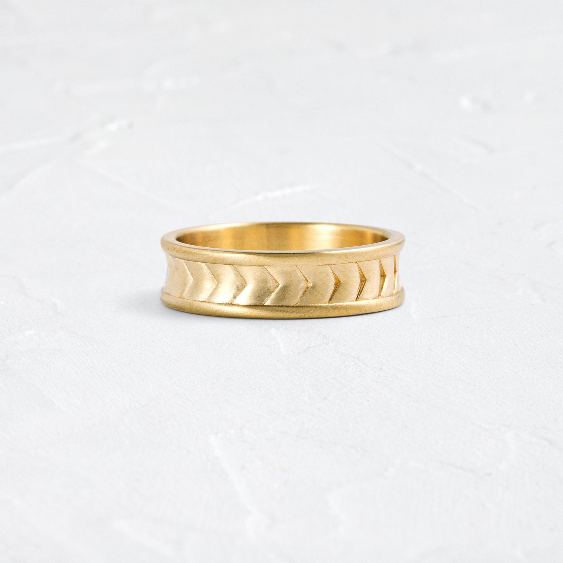 Chevron Style With Edges- Men's Wedding BandChevron Style With Edges- Men's Wedding Band - Front view