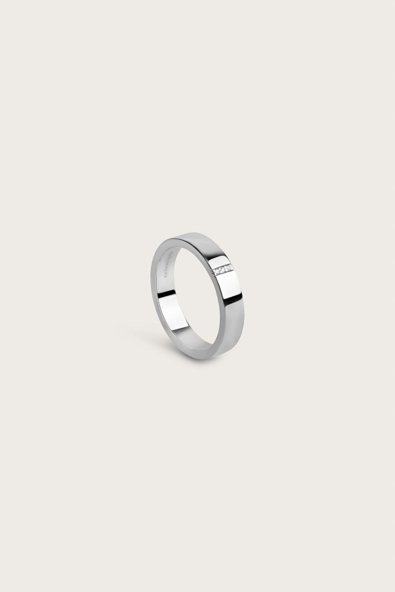 Cigar Flush Set- 0.01 CT Round Lab Grown Diamond Wedding BandCigar Flush Set- 0.01 CT Round Lab Grown Diamond Wedding Band - On model
