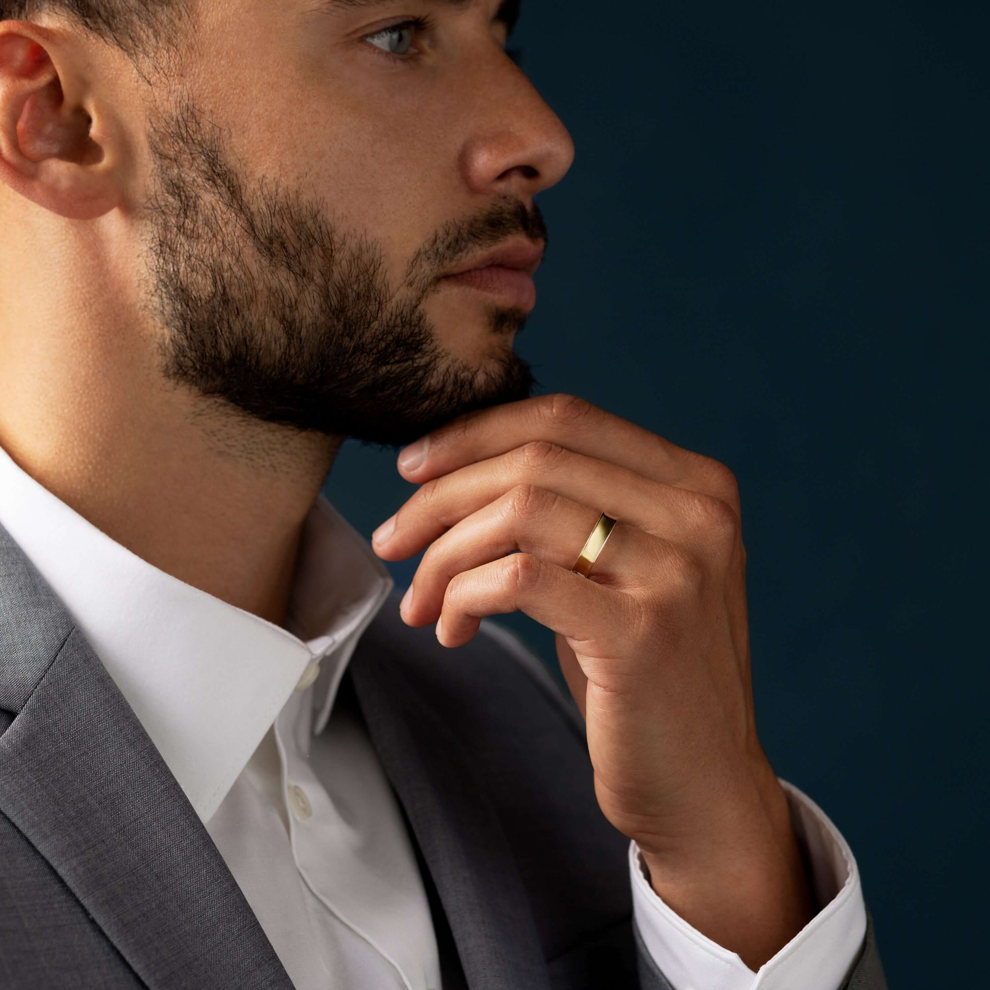 Classic- Men's Wedding BandClassic- Men's Wedding Band - On model