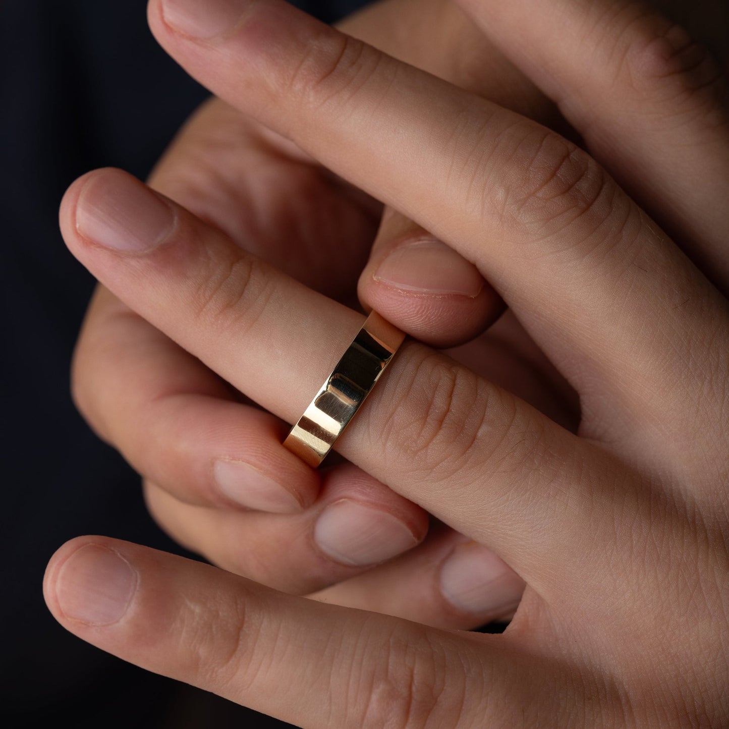 Classic Flat- Men's Wedding BandClassic Flat- Men's Wedding Band - Side view