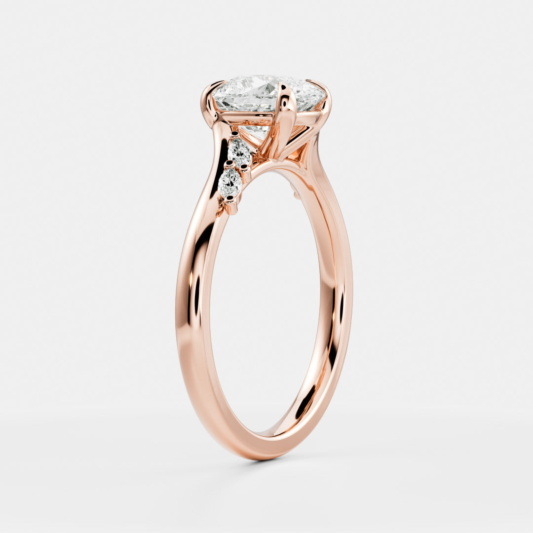 Cluster- 2.0 CT Elongated Cushion Moissanite Engagement RingCluster- 2.0 CT Elongated Cushion Moissanite Engagement Ring - Front view