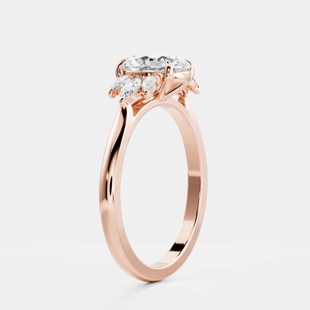 Cluster- 3.3 CT Oval Moissanite Engagement RingCluster- 3.3 CT Oval Moissanite Engagement Ring - On model