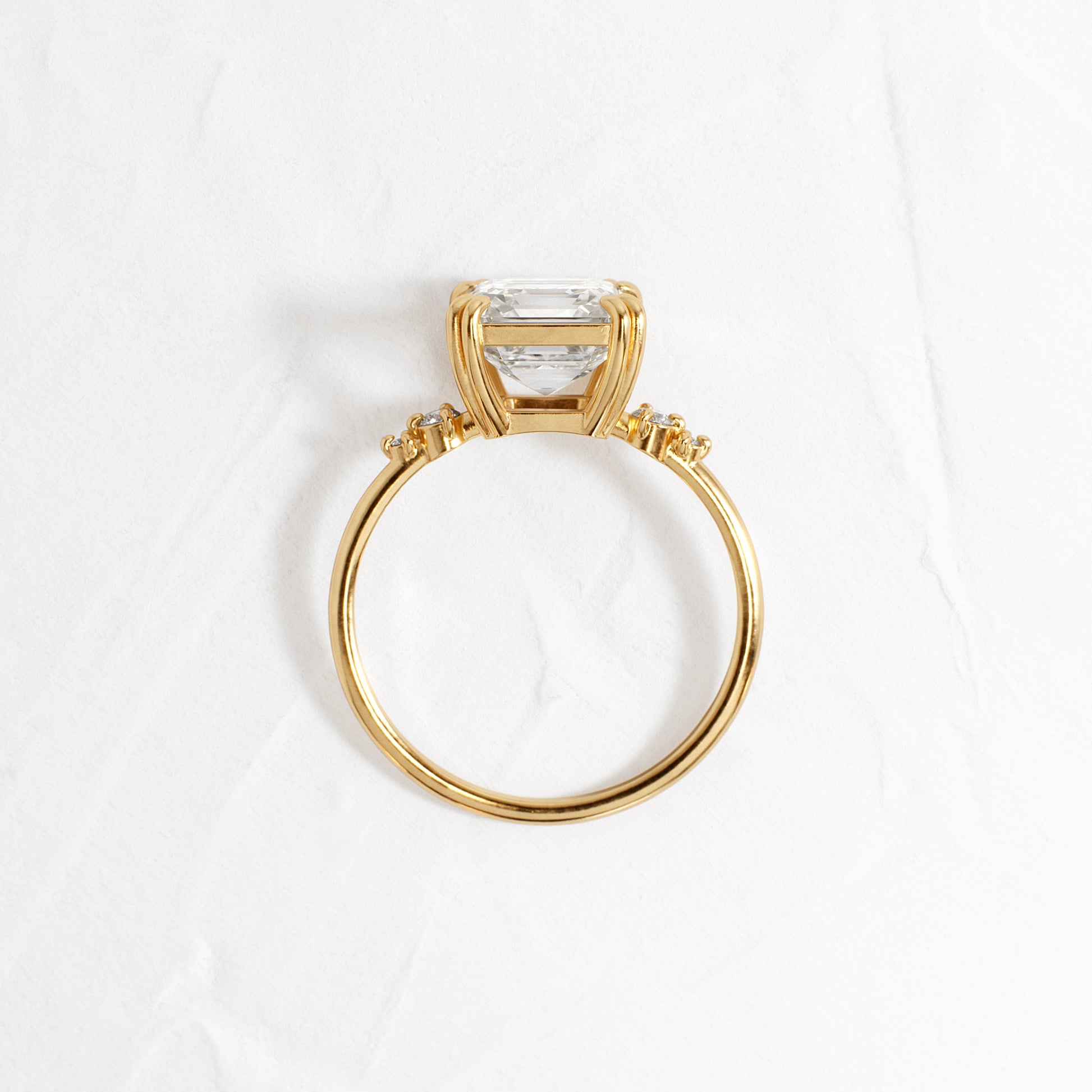 Cluster-Asscher Lab Grown Diamond Engagement Ring - Back view