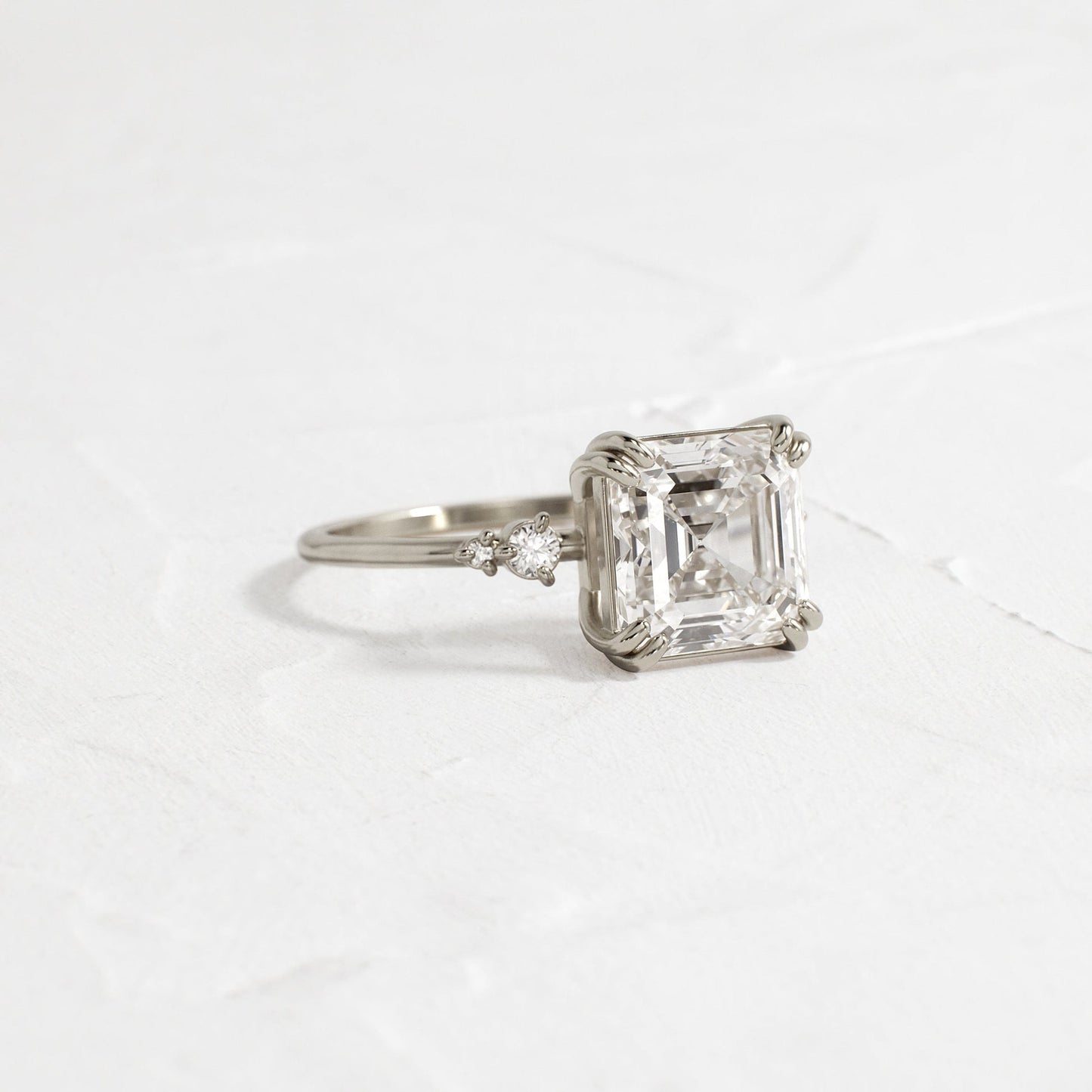 Cluster-Asscher Lab Grown Diamond Engagement Ring - Lifestyle