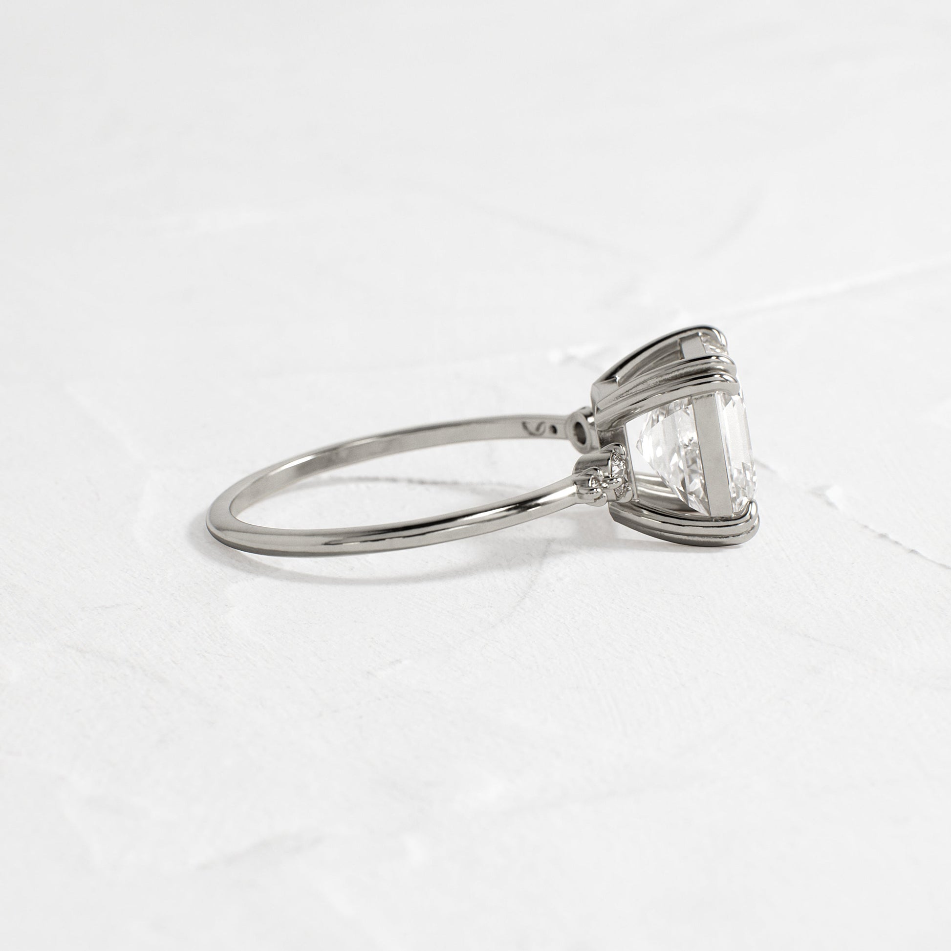 Cluster-Asscher Lab Grown Diamond Engagement Ring - Front view