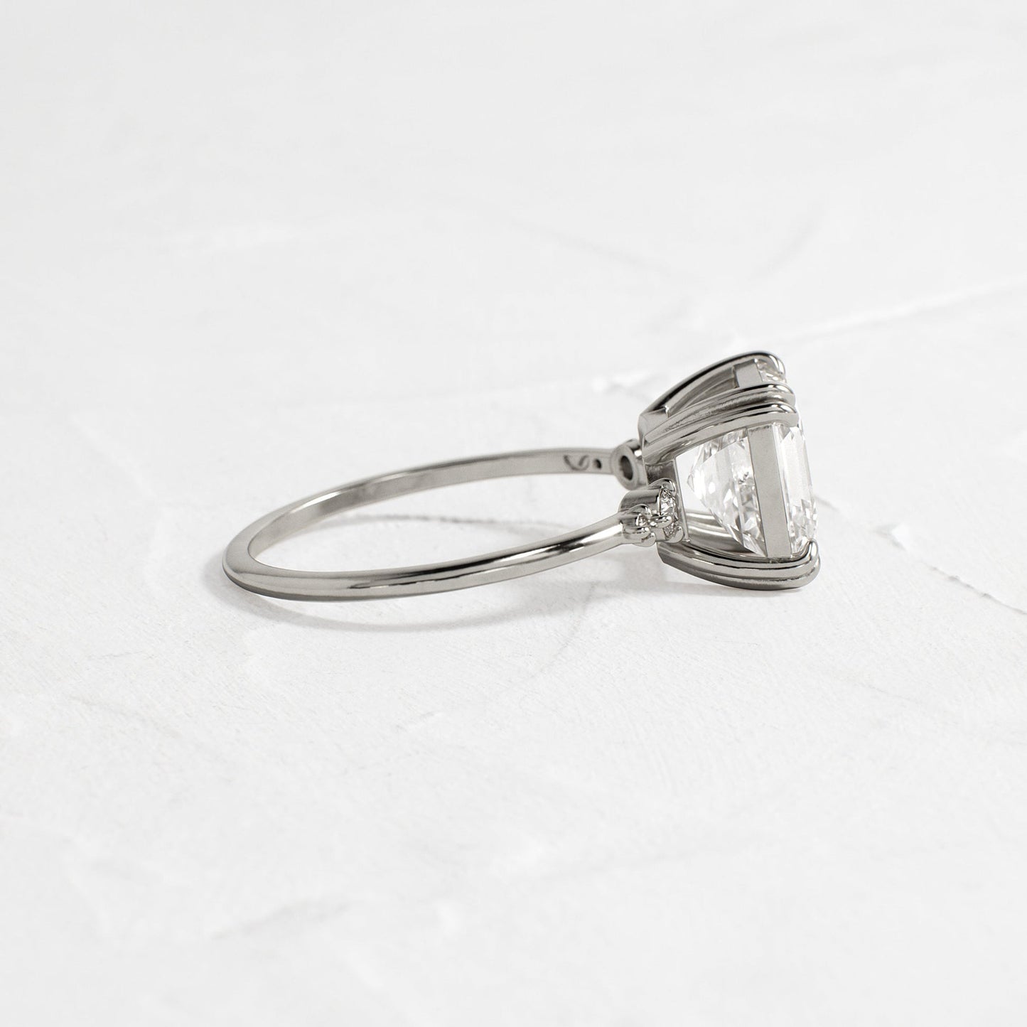 Cluster-Asscher Lab Grown Diamond Engagement Ring - Front view
