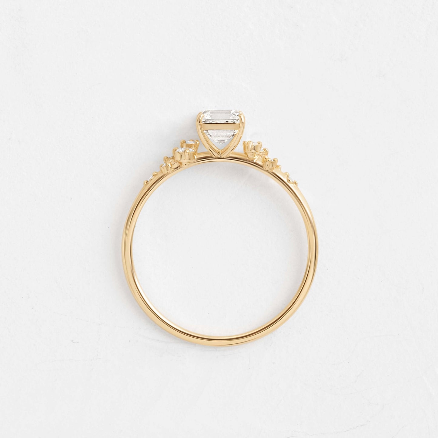 Cluster-Asscher Lab Grown Diamond Engagement Ring - Back view